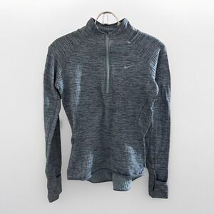 Nike Dri-fit Pullover Women's XS Teal Running Shirt Waffle Sweater